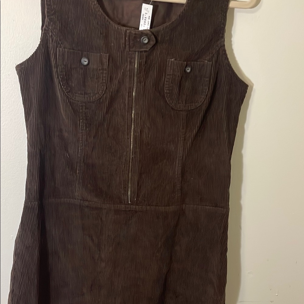 Brown Sleeveless Sheath Mini Dress